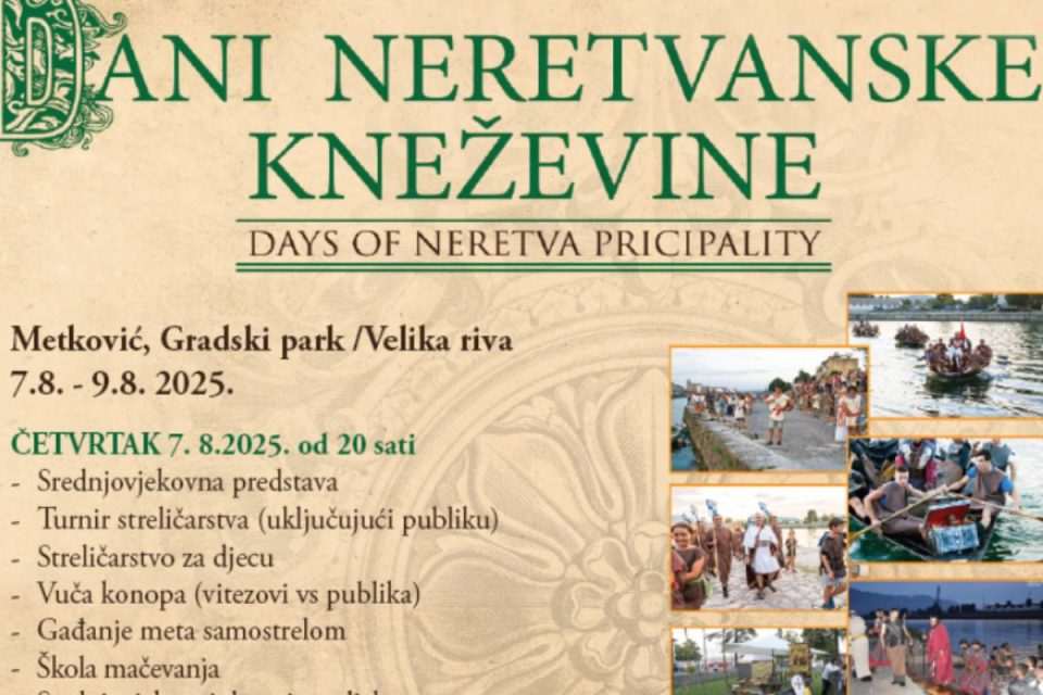 DANI NERETVANSKE KNEŽEVINE Srednjovjekovni sajam i predstava, vuča konopa i druge zabavne aktivnosti